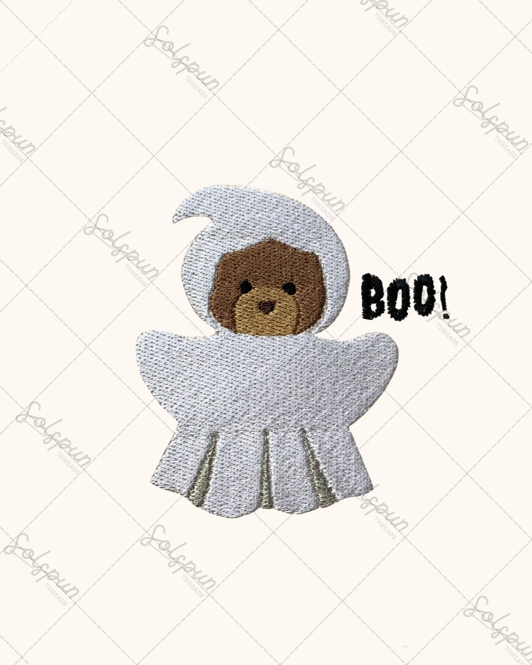 Halloween Ghost Bear Embroidery Design