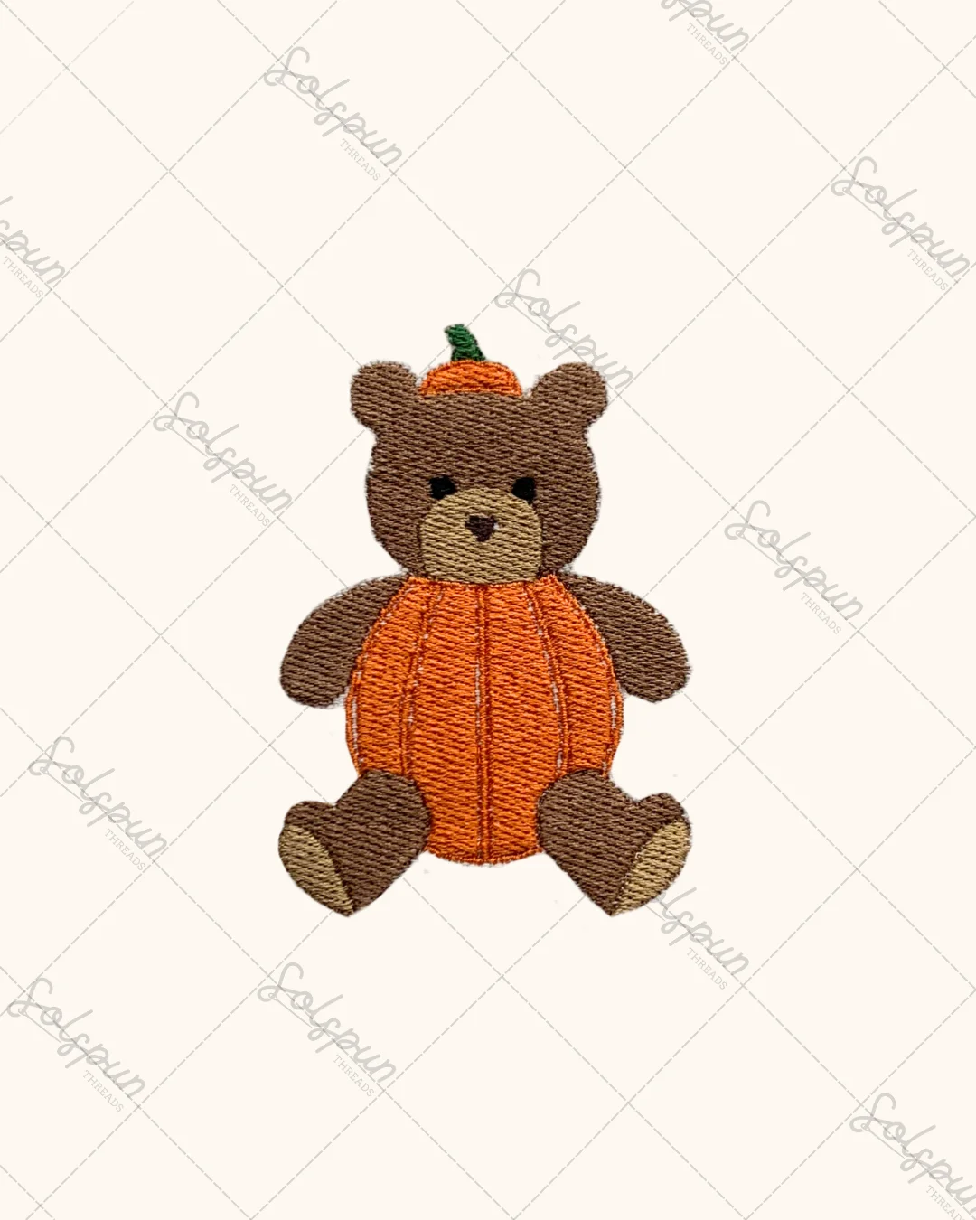 Fall Pumpkin Bear Embroidery Design